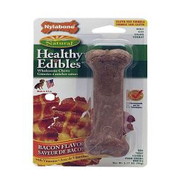 Nylabone Healthy Edibles AllNatural Long Lasting Bacon Flavor Chew Treats 1 Count, Bacon, 1ea/Medium/Wolf