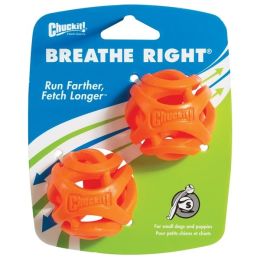 Chuckit! Breathe Right Dog Toy Fetch Ball Orange 2 Pack Small