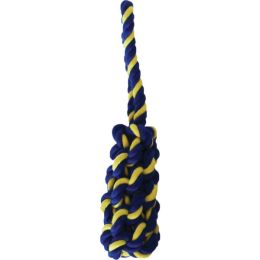 Petsport USA Twisted Chew Bumper Dog Toy Blue; Yellow 7 in Mini