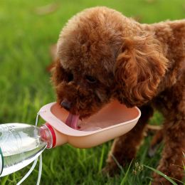 Dog Travel Water Bottle Portable Pet Dog Water Bottle Drinking Water Feeder for Dog Cat Outdoor Water Bowl Bottle Pet Supplies (Color: Green)