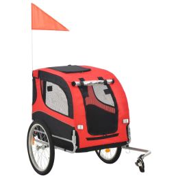 Dog Bike Trailer Red and Black (Color: black)