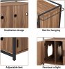 Hidden Cat Litter Box Furniture with Ventilation and Bench Seat;  Pet Crate with Iron and Wood Sturdy Structure